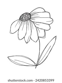 Ilustración de esquema de imagen vectorial de una flor.
Obra artística de mano de una flor.
Simple y lindo logo original.
Ilustración vectorial dibujada a mano para afiches.