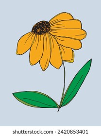 Outline illustration vector image of a flower.
Hand drawn artwork of a flowers.
Simple cute original logo.
Hand drawn vector illustration for posters.