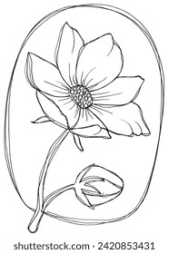 Umfassende Vektorgrafik einer Blume.
Handgezeichnete Kunstwerke von Blumen.
Einfaches, niedliches Originallogo.
Handgezeichnete Vektorgrafik für Poster.