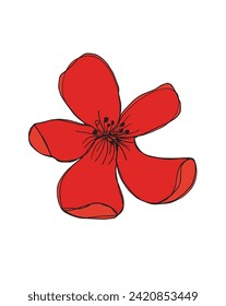 Umfassende Vektorgrafik einer Blume.
Handgezeichnete Kunstwerke von Blumen.
Einfaches, niedliches Originallogo.
Handgezeichnete Vektorgrafik für Poster.