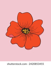 Outline illustration vector image of a flower.
Hand drawn artwork of a flowers.
Simple cute original logo.
Hand drawn vector illustration for posters.