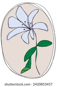 Ilustración de esquema de imagen vectorial de una flor.
Obra artística de mano de una flor.
Simple y lindo logo original.
Ilustración vectorial dibujada a mano para afiches.