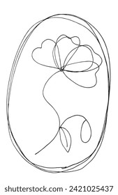 Outline illustration vector image of a flower.
Hand drawn artwork of a flowers.
Simple cute original logo.
Hand drawn vector illustration for posters.