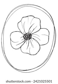 Outline illustration vector image of a flower.
Hand drawn artwork of a flowers.
Simple cute original logo.
Hand drawn vector illustration for posters.