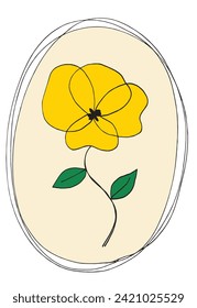 Ilustración de esquema de imagen vectorial de una flor.
Obra artística de mano de una flor.
Simple y lindo logo original.
Ilustración vectorial dibujada a mano para afiches.