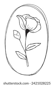 Outline illustration vector image of a flower.
Hand drawn artwork of a flowers.
Simple cute original logo.
Hand drawn vector illustration for posters.
