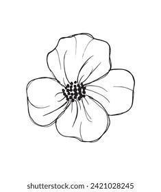 Outline illustration vector image of a flower.
Hand drawn artwork of a flowers.
Simple cute original logo.
Hand drawn vector illustration for posters.