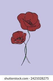 Outline illustration vector image of a flower.
Hand drawn artwork of a flowers.
Simple cute original logo.
Hand drawn vector illustration for posters.