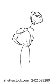 Outline illustration vector image of a flower.
Hand drawn artwork of a flowers.
Simple cute original logo.
Hand drawn vector illustration for posters.