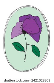 Ilustración de esquema de imagen vectorial de una flor.
Obra artística de mano de una flor.
Simple y lindo logo original.
Ilustración vectorial dibujada a mano para afiches.
