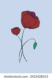 Ilustración de esquema de imagen vectorial de una flor.
Obra artística de mano de una flor.
Simple y lindo logo original.
Ilustración vectorial dibujada a mano para afiches.
