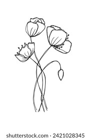 Outline illustration vector image of a flower.
Hand drawn artwork of a flowers.
Simple cute original logo.
Hand drawn vector illustration for posters.
