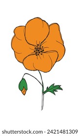 Outline illustration vector image of a flower.
Hand drawn artwork of a flowers.
Simple cute original logo.
Hand drawn vector illustration for posters.