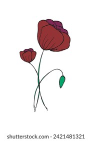 Outline illustration vector image of a flower.
Hand drawn artwork of a flowers.
Simple cute original logo.
Hand drawn vector illustration for posters.