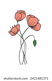 Outline illustration vector image of a flower.
Hand drawn artwork of a flowers.
Simple cute original logo.
Hand drawn vector illustration for posters.