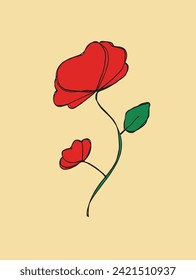 Ilustración de esquema de imagen vectorial de una flor.
Obra artística de mano de una flor.
Simple y lindo logo original.
Ilustración vectorial dibujada a mano para afiches.