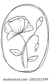 Outline illustration vector image of a flower.
Hand drawn artwork of a flowers.
Simple cute original logo.
Hand drawn vector illustration for posters.