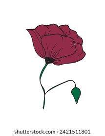 Outline illustration vector image of a flower.
Hand drawn artwork of a flowers.
Simple cute original logo.
Hand drawn vector illustration for posters.