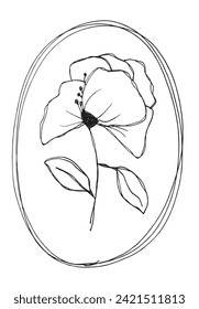 Outline illustration vector image of a flower.
Hand drawn artwork of a flowers.
Simple cute original logo.
Hand drawn vector illustration for posters.