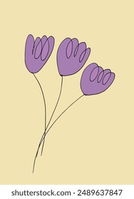 Outline illustration vector image of a flower.
Hand drawn artwork of a flower.
Simple cute original logo.
Hand drawn vector illustration for posters.