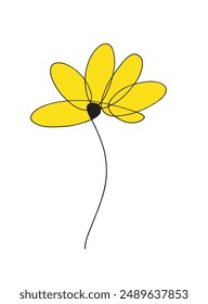 Outline illustration vector image of a flower.
Hand drawn artwork of a flower.
Simple cute original logo.
Hand drawn vector illustration for posters.