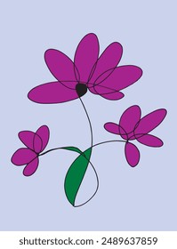 Outline illustration vector image of a flower.
Hand drawn artwork of a flower.
Simple cute original logo.
Hand drawn vector illustration for posters.