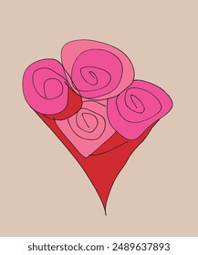 Outline illustration vector image of a flower.
Hand drawn artwork of a flower.
Simple cute original logo.
Hand drawn vector illustration for posters.