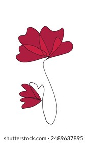 Outline illustration vector image of a flower.
Hand drawn artwork of a flower.
Simple cute original logo.
Hand drawn vector illustration for posters.