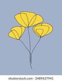 Ilustración de contorno Imagen de Vector de una flor.
Dibujo a mano de una flor.
Simple lindo logotipo original.
Ilustración vectorial dibujada a mano para carteles.