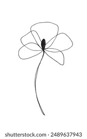 Outline illustration vector image of a flower.
Hand drawn artwork of a flower.
Simple cute original logo.
Hand drawn vector illustration for posters.