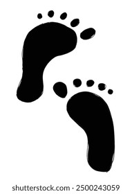 Outline illustration vector image of a footprint.
Hand drawn artwork of a footprint.
Simple cute original logo.
Hand drawn vector illustration for posters.