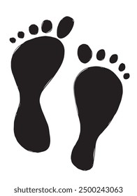 Outline illustration vector image of a footprint.
Hand drawn artwork of a footprint.
Simple cute original logo.
Hand drawn vector illustration for posters.