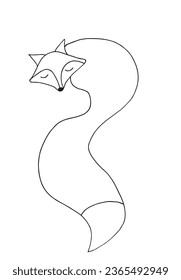 Outline illustration vector image of a fox.
Hand drawn artwork of a fox. 
Simple cute original logo.
Hand drawn vector illustration for posters, cards, t-shirts.