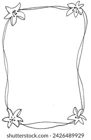 Ilustración de contorno de imagen vectorial de un marco.
Obra de arte dibujada a mano de un marco.
Simple lindo logotipo original.
Dibujado a mano ilustración vectorial para carteles.