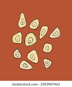 Umfassende Vektorgrafik von Knoblauch.
Handgezeichnete Kunstwerke eines Knoblauchs.
Einfaches, niedliches Originallogo.
Handgezeichnete Vektorgrafik für Poster, Karten, T-Shirts.