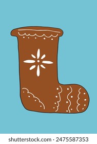 Outline illustration vector image of a gingerbread cookie.
Hand drawn artwork of a gingerbread cookie.
Simple cute original logo.
Hand drawn vector illustration for posters.