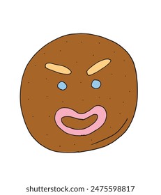 Outline illustration vector image of a gingerbread cookie.
Hand drawn artwork of a gingerbread cookie.
Simple cute original logo.
Hand drawn vector illustration for posters.