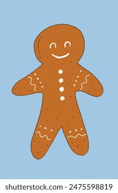 Outline illustration vector image of a gingerbread cookie.
Hand drawn artwork of a gingerbread cookie.
Simple cute original logo.
Hand drawn vector illustration for posters.