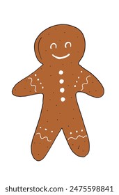 Outline illustration vector image of a gingerbread cookie.
Hand drawn artwork of a gingerbread cookie.
Simple cute original logo.
Hand drawn vector illustration for posters.
