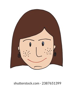 Outline illustration vector image of a girls face.
Hand drawn artwork of woman face silhouette. 
Simple cute original logo.
Hand drawn vector illustration for posters, cards, t-shirts.