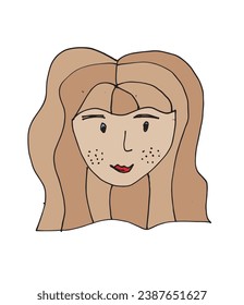 Outline illustration vector image of a girls face.
Hand drawn artwork of woman face silhouette. 
Simple cute original logo.
Hand drawn vector illustration for posters, cards, t-shirts.