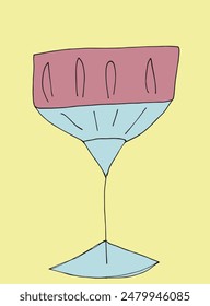 Ilustración de contorno Imagen de Vector de un vidrio.
Obra de arte dibujada a mano de un vaso.
Simple lindo logotipo original.
Ilustración vectorial dibujada a mano para carteles.