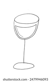 Umriss Illustration Vektorgrafik Bild eines Glases.
Handgezeichnetes Kunstwerk eines Glases.
Einfaches, niedliches Original-Logo.
Handgezeichnete Vektorillustration für Poster.