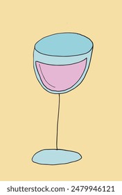 Ilustración de contorno Imagen de Vector de un vidrio.
Obra de arte dibujada a mano de un vaso.
Simple lindo logotipo original.
Ilustración vectorial dibujada a mano para carteles.