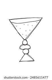 Ilustración de contorno Imagen de Vector de un vaso con una bebida.
Obra de arte dibujada a mano de un vaso con una bebida.
Simple lindo logotipo original.
Ilustración vectorial dibujada a mano para carteles.