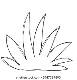 Umriss Illustration Vektorgrafik Bild eines Grases.
Handgezeichnetes Kunstwerk eines Grases.
Einfaches, niedliches Original-Logo.
Handgezeichnete Vektorillustration für Poster.