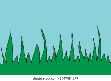 Outline illustration vector image of a grass.
Hand drawn artwork of a grass.
Simple cute original logo.
Hand drawn vector illustration for posters.