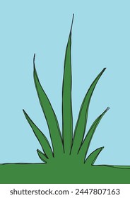 Outline illustration vector image of a grass.
Hand drawn artwork of a grass.
Simple cute original logo.
Hand drawn vector illustration for posters.