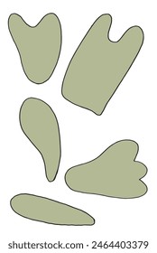 Outline illustration vector image of a gua sha.
Hand drawn artwork of a gua sha stone.
Simple cute original logo.
Hand drawn vector illustration for posters.