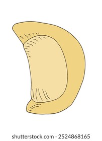 Outline illustration vector image of a gyoza.
Hand drawn artwork of a gyoza.
Simple cute original logo.
Hand drawn vector illustration for posters.